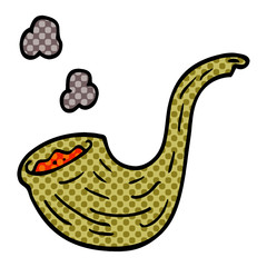 cartoon doodle smoking pipe