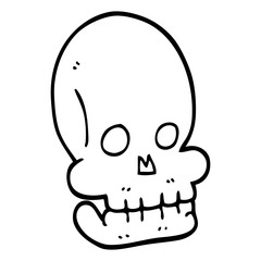 line drawing cartoon funny skull