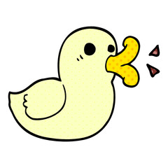cartoon doodle happy duck