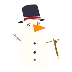 cartoon doodle snowman