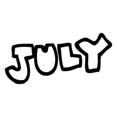 line drawing cartoon month of july