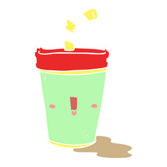 cute flat color style cartoon soda