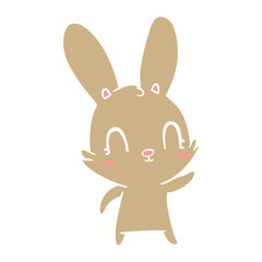 cute flat color style cartoon rabbit