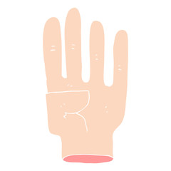 flat color illustration of a cartoon hand