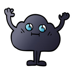 cartoon doodle dark cloud character