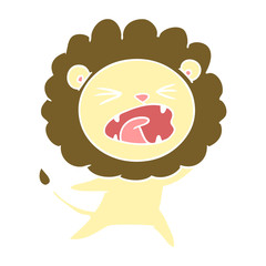 flat color style cartoon lion