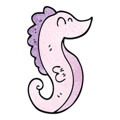 cartoon doodle sea horse