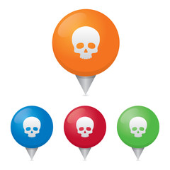Skull Map Markers