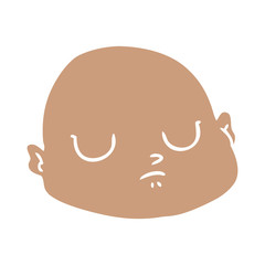 flat color style cartoon bald man