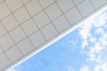 Modern office eaves under the blue sky