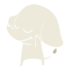flat color style cartoon smiling elephant