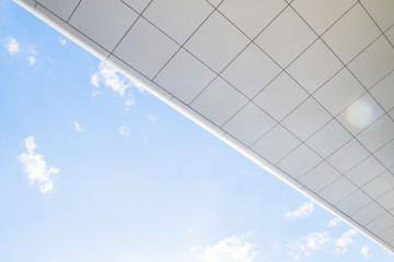 Modern office eaves under the blue sky