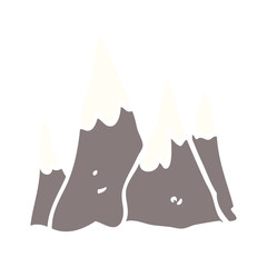 cartoon doodle tall mountains