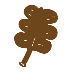 cartoon doodle autumnal leaf