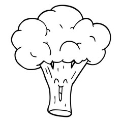 line drawing cartoon broccoli