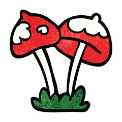 cartoon doodle mushroom