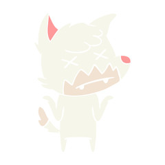 flat color style cartoon dead fox