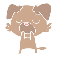 flat color style cartoon dog