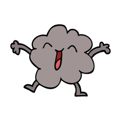 cartoon doodle happy grey cloud