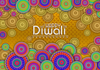 Happy Diwali light festival of India greeting background