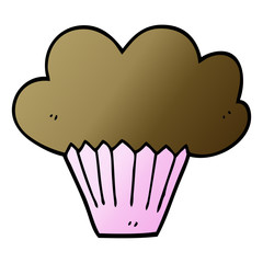 cartoon doodle cupcake