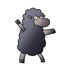 cartoon doodle black sheep