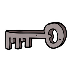 cartoon doodle metal key