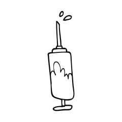 line drawing cartoon needle full of blood