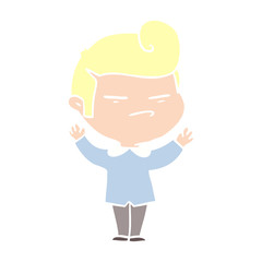 flat color style cartoon cool guy with fashion hair cut