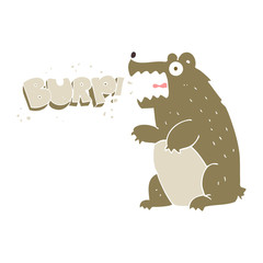 flat color illustration of a cartoon bear