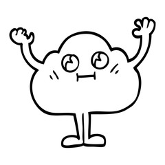 happy line drawing cartoon cloud