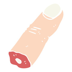 flat color style cartoon severed finger