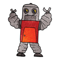 cartoon doodle robot