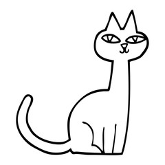 line drawing cartoon cat