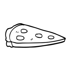 line drawing cartoon pizza