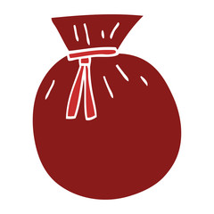 cartoon doodle santa sack