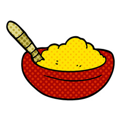 cartoon doodle bowl of polenta