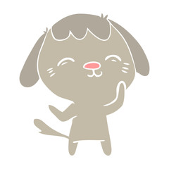 happy flat color style cartoon dog