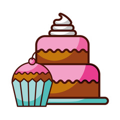 delicious cake and cupcake food dessert bakery