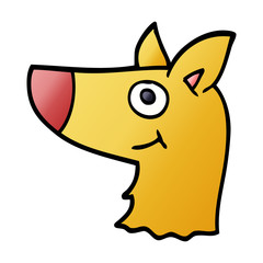 cartoon doodle happy dog face