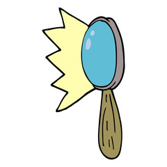 cartoon doodle magnifying glass