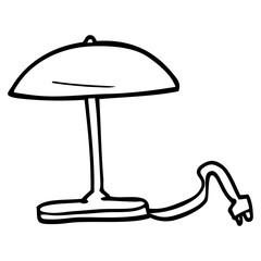 line drawing cartoon desk lamp