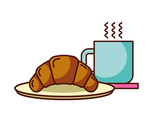 croissant and coffee cup food dessert bakery