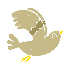 flat color illustration of a cartoon bird