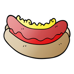 cartoon doodle hotdog in a bun