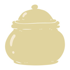 flat color illustration of a cartoon old style ceramic pot