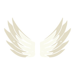 flat color style cartoon wings symbol