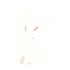cute flat color style cartoon rabbit