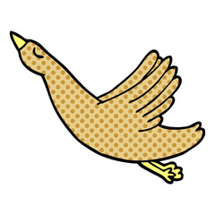 cartoon doodle flying duck