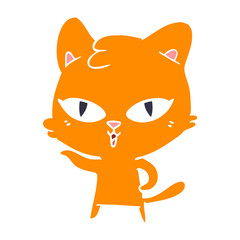 flat color style cartoon cat